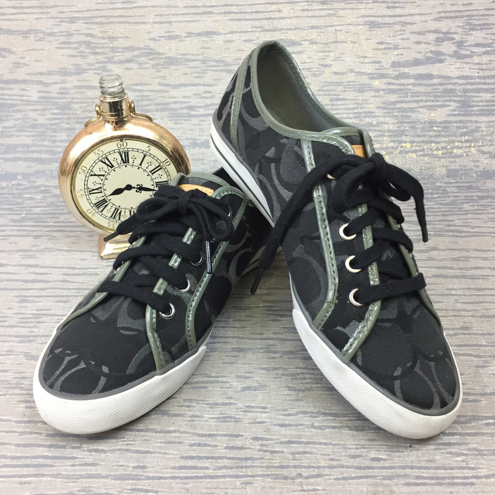 Coach BlackMonogram Canvas Sneakers